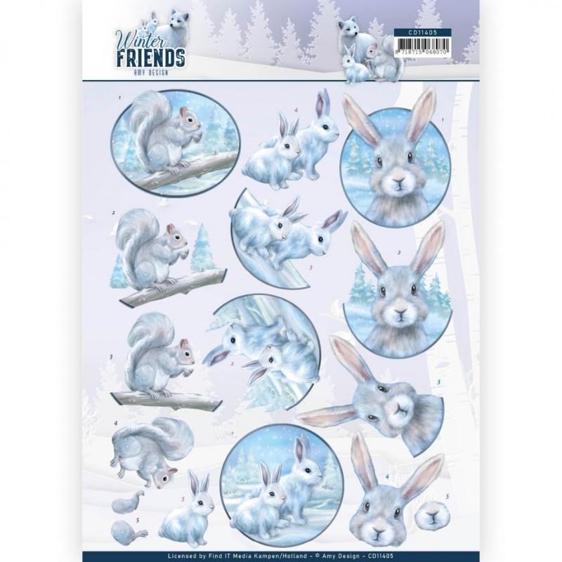 Arctische Vrienden - Winter Friends 3D-Knipvel van Amy Design