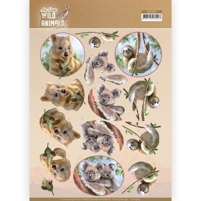 Koala Wild Animals Outback 3D Cutting Sheet by Amy Design