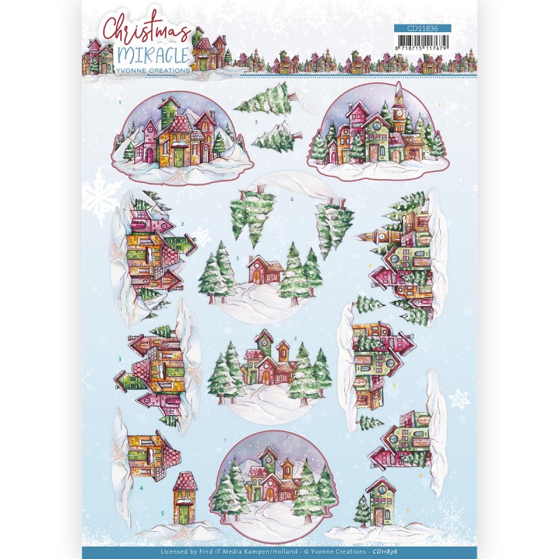 3D Cutting Sheet - Yvonne Creations - Christmas Miracle - House