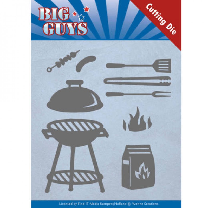 BBQ Time - Big Guys - Stanzschablone - Yvonne Creations 