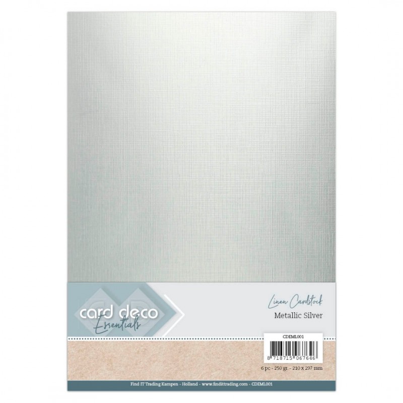 Zilver - Metallic Linnenkarton by Card Deco Zilver - Metallic Linnenkarton by Card Deco