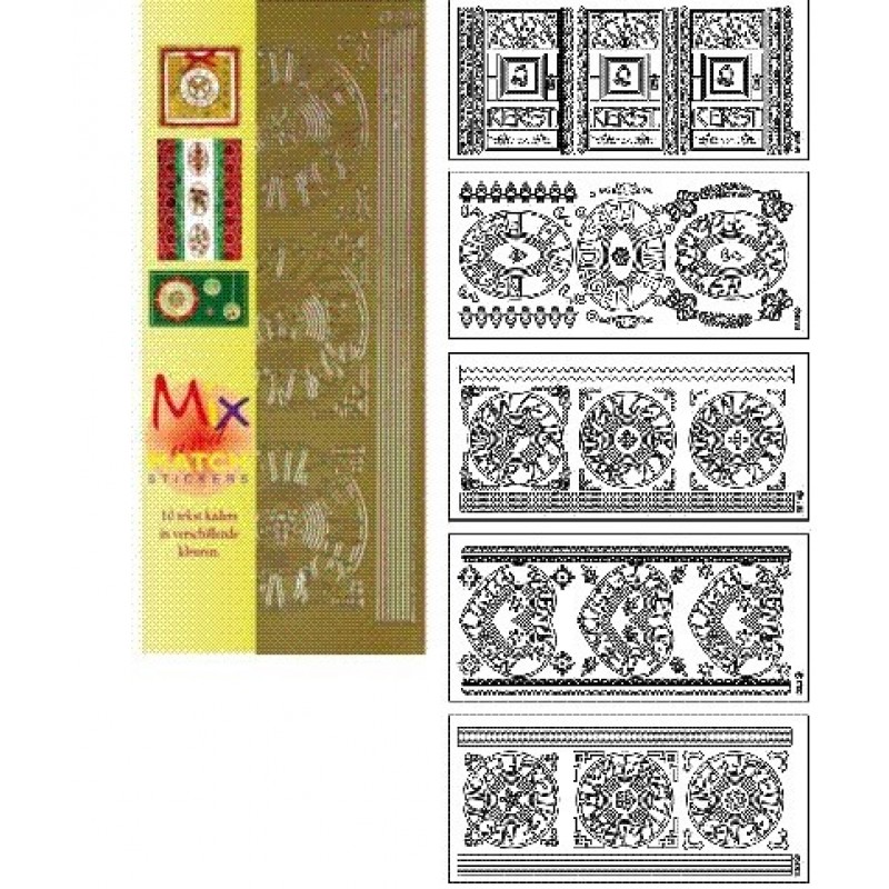 Kaderstickers pakketje Mix and Match- goud en zilver J