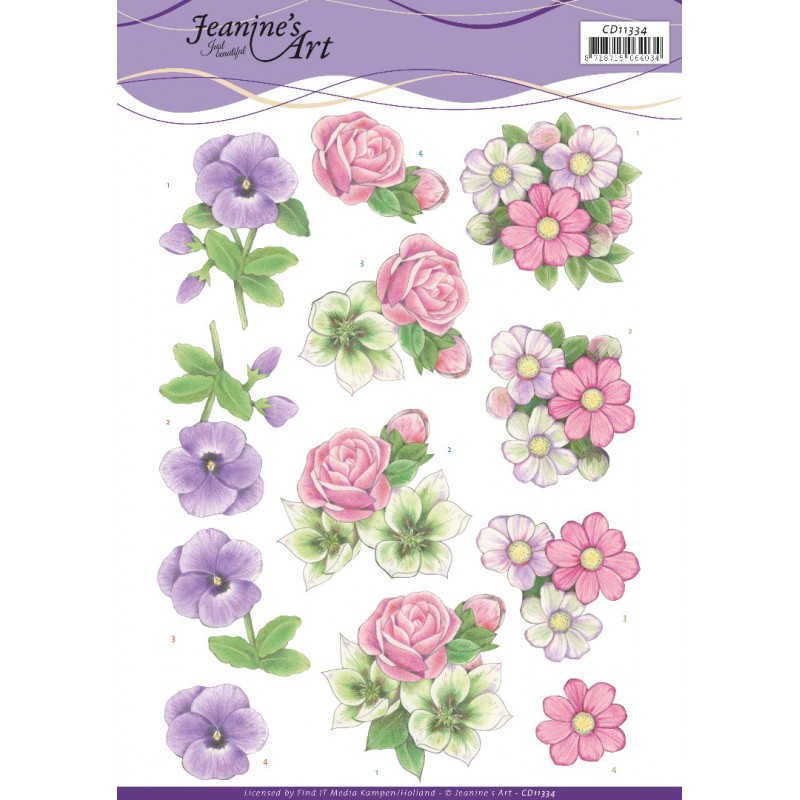 Summer Flowers 3D Cutting Sheet by Jeanine's Art