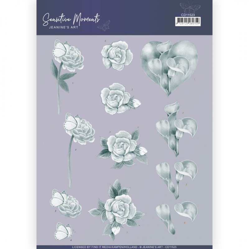 Grey Calla Lily 3D Cutting Sheet Sensitive Moments by Jeanine's Art