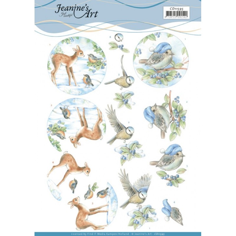 Winter Woodland 3D Cutting Sheet by Jeanine's Art