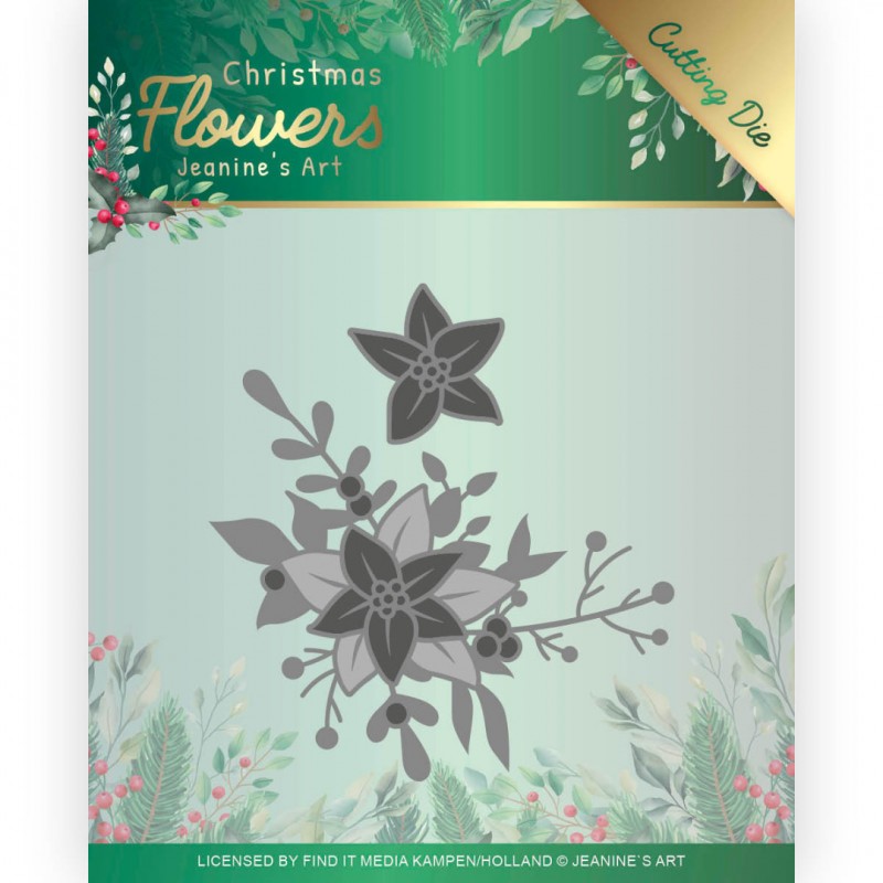 Poinsettia Corner - Christmas Flowers Cutting Die by Jeanine's Art