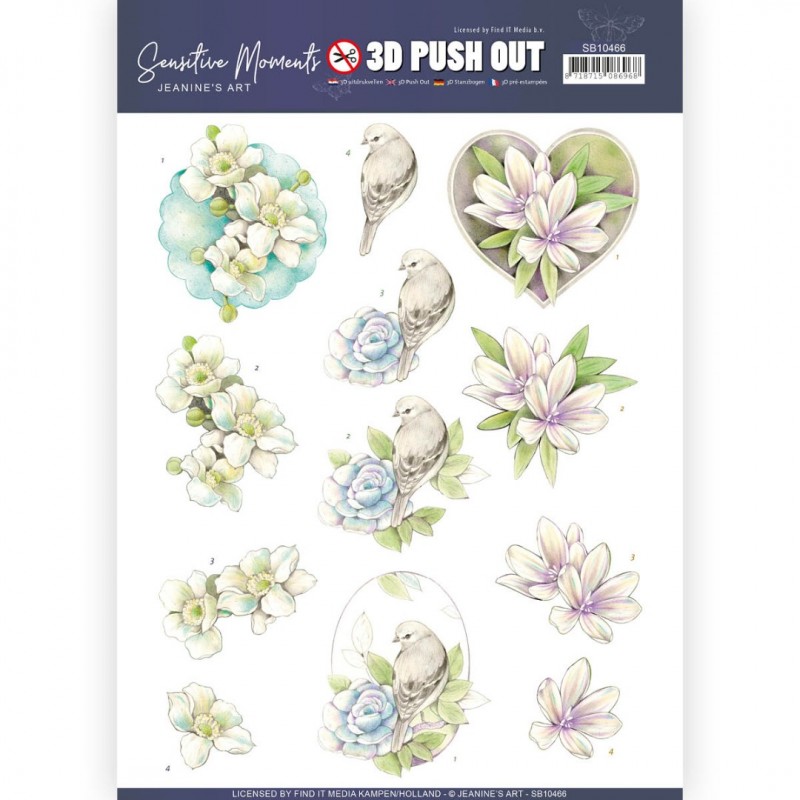 Rose 3D Push Out Sensitive Moments by Jeanine's Art