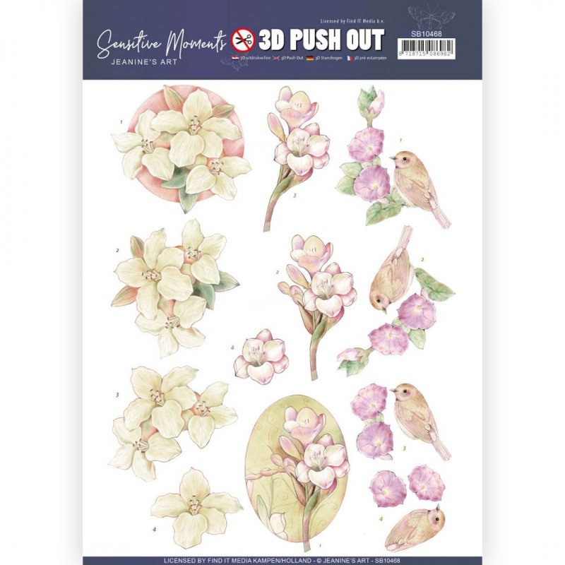 Freesias 3D Push Out Sensitive Moments by Jeanine's Art
