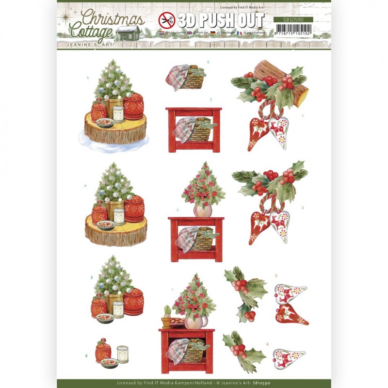 3D Push Out - Jeanine's Art - Christmas Cottage - Christmas Decoration
