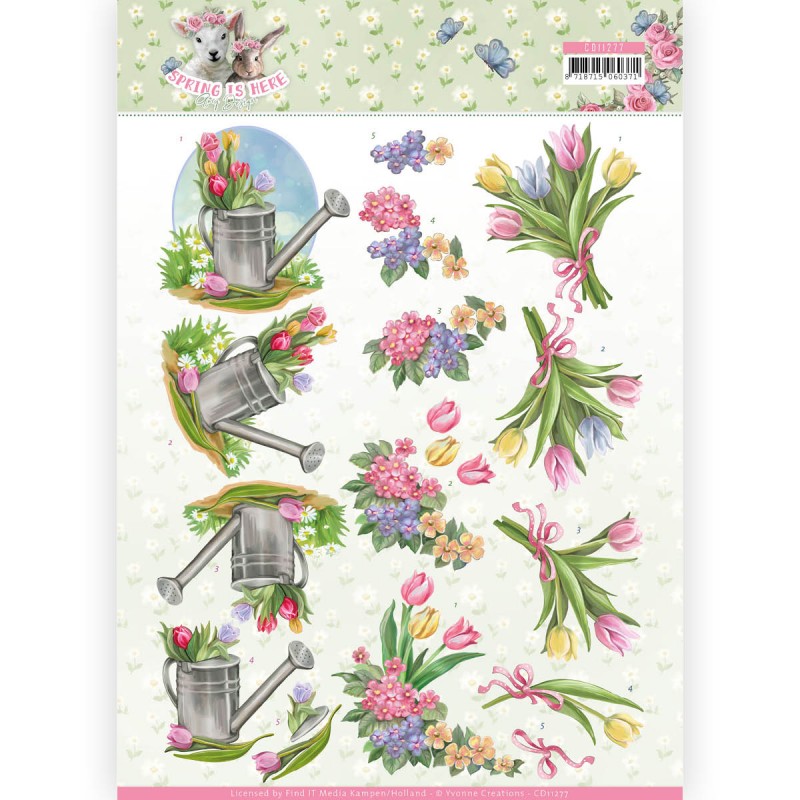 Tulips - Spring is Here 3D-Knipvel Amy Design