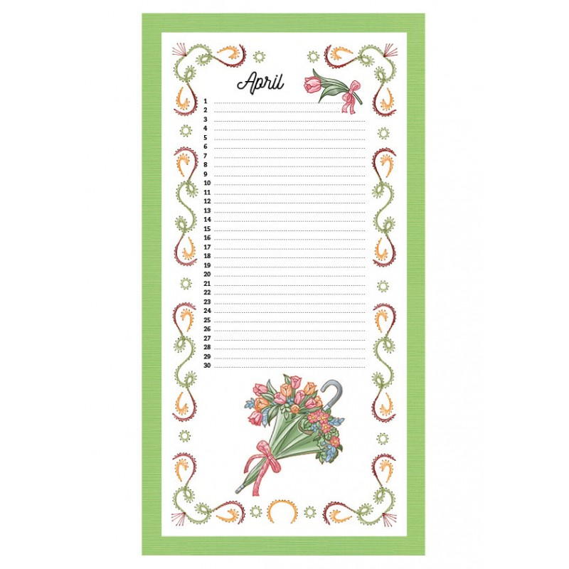 Embroidery Birthday Calendar - ENG