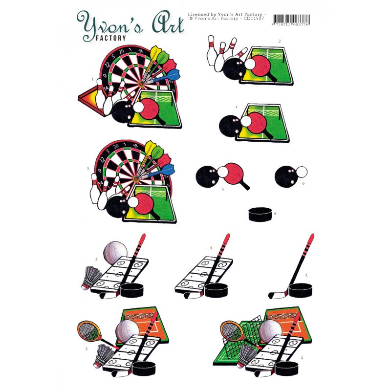 Sporting 3D Cutting Sheet by Yvon's Art