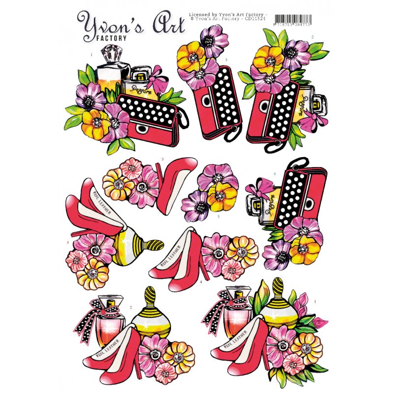 Handbag Perfume 3D Cutting Sheet by Yvon's Art