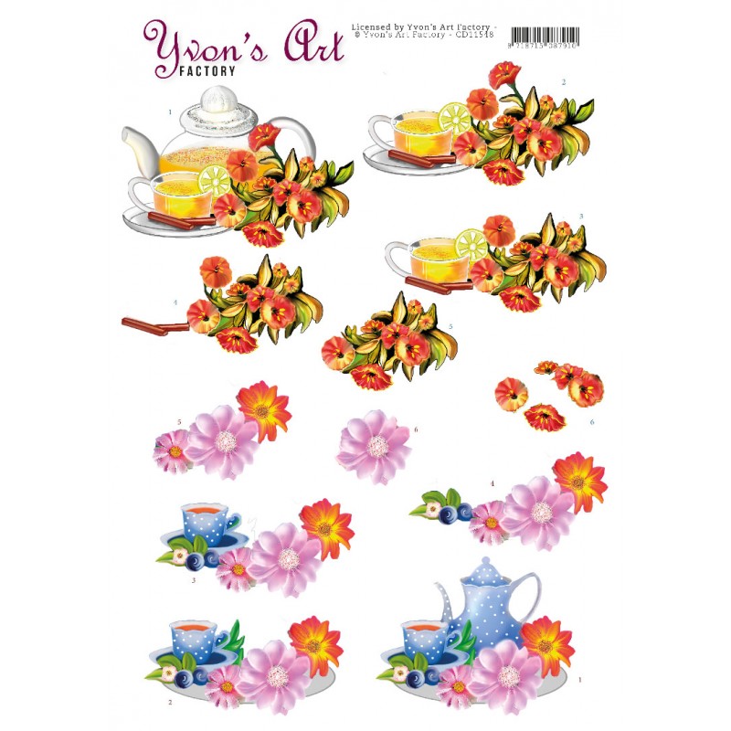 Teapot 3D Cutting Sheets by Yvon's Art 