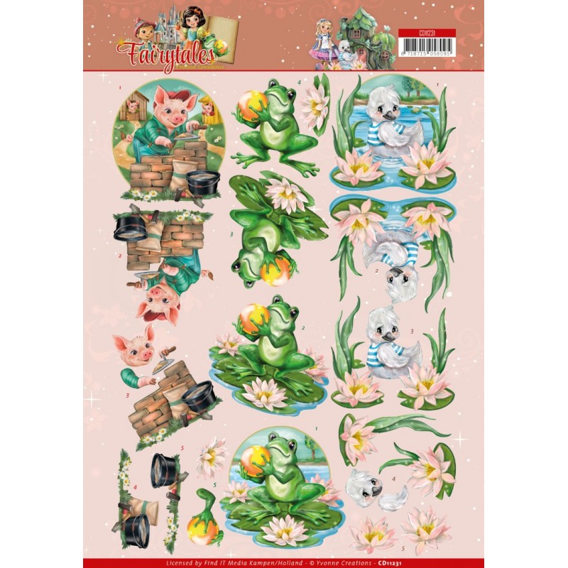 3D Cutting Sheet - Yvonne Creations - Little Pigs