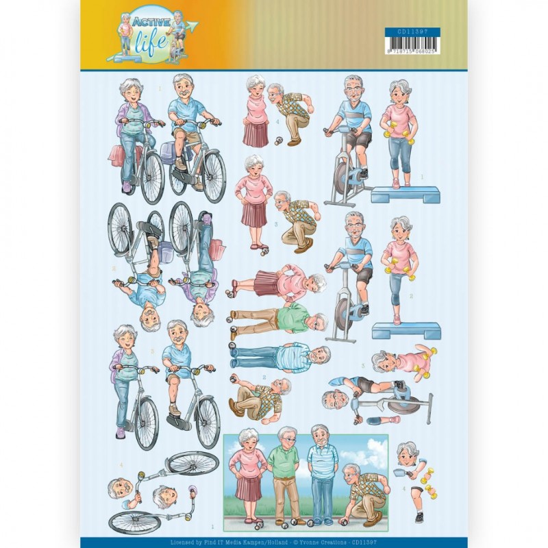 Bewegen Active Life 3D-Knipvel van Yvonne Creations 