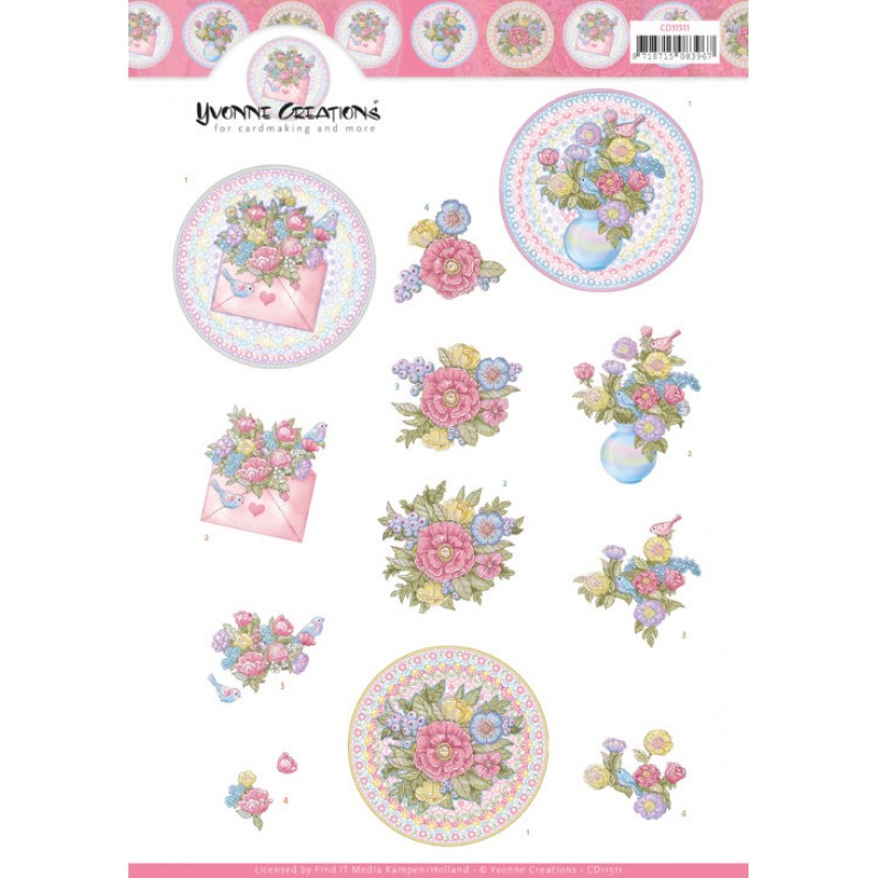 Mothers Day Flowers 3D Cutting Sheet by Yvonne Creations