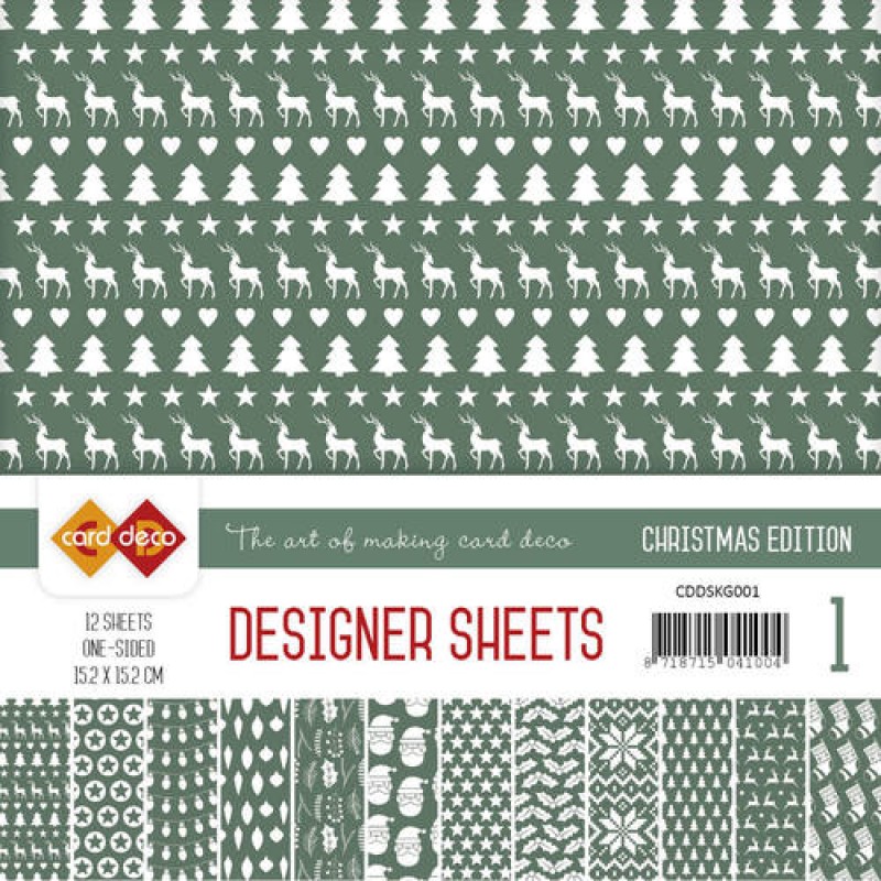 Kerstgroen Christmas Edition Designer Sheets 1 by Card Deco