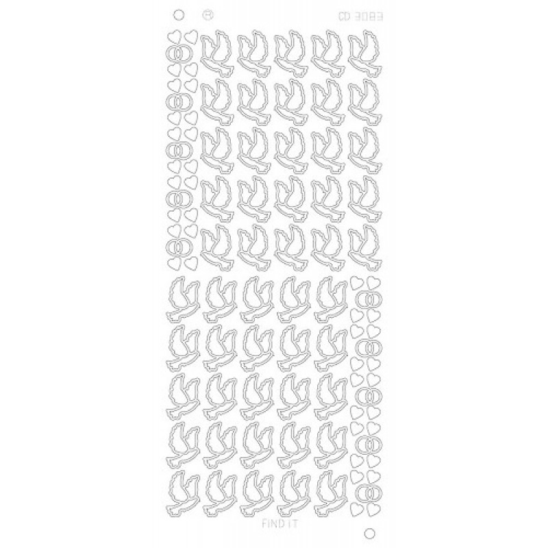 Wedding doves Platinum - Zilver