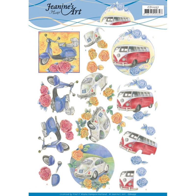 Oldtimers 3D Cutting Sheet by Jeanine's Art
