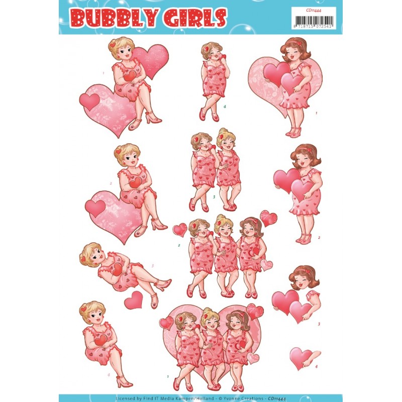 Voor jou Bubbly Girls 3D-Knipvel van Yvonne Creations