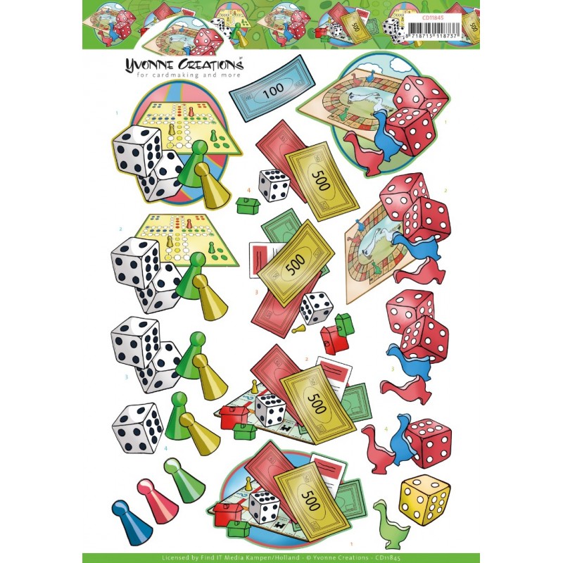 3D Cutting Sheet - Yvonne Creations - Board Games