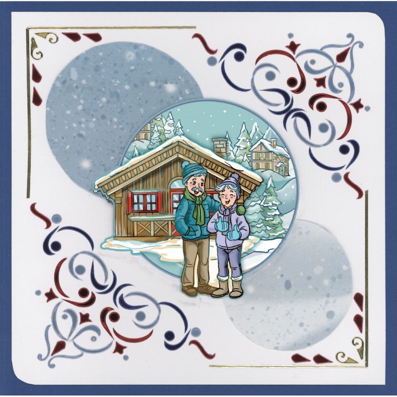 3D Push Out - Yvonne Creations - Funky Nanna – Nordic Winter - Ice Fishing
