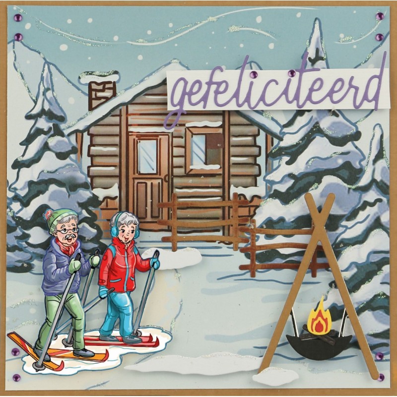 3D Push Out - Yvonne Creations - Funky Nanna – Nordic Winter - Wintersports