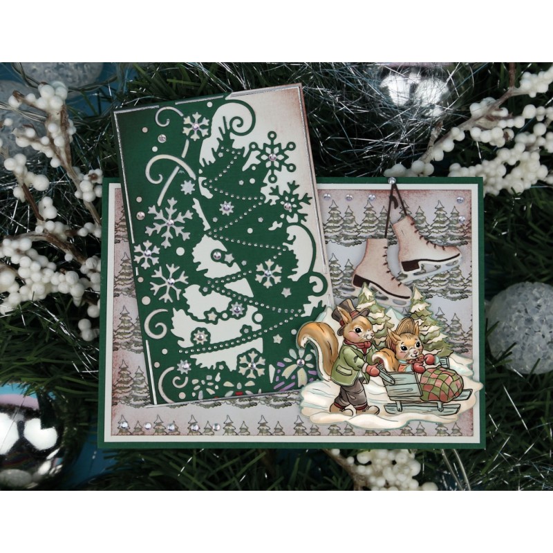 3D Push Out - Yvonne Creations - A Gift for Christmas - Snowfun