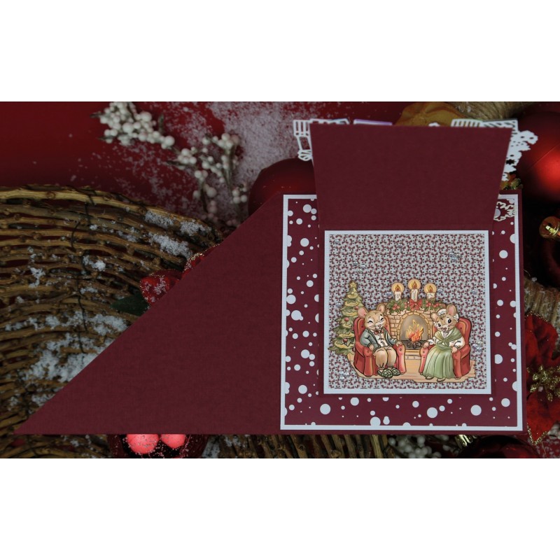 3D Push Out - Yvonne Creations - A Gift for Christmas - Fireplace
