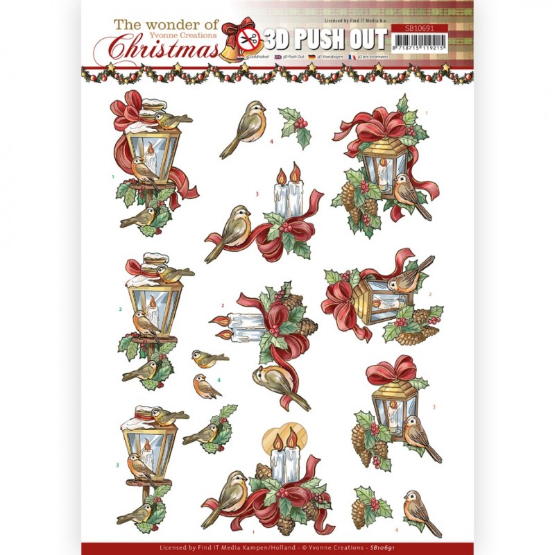 3D Push Out - Yvonne Creations - The Wonder of Christmas - Wonderful Candles