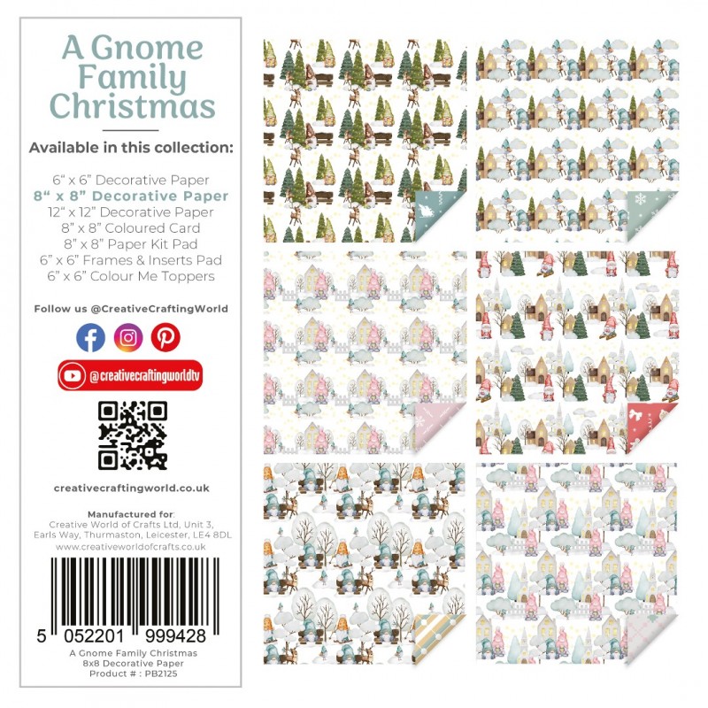 The Paper Boutique A Gnome Family Christmas 8x8 Decorative Paper Pad