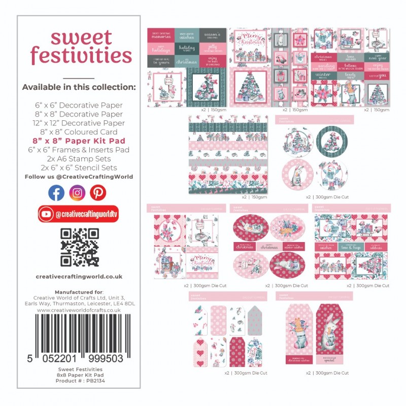 The Paper Boutique Sweetest Festivities 8x8 Paper Kit Pad