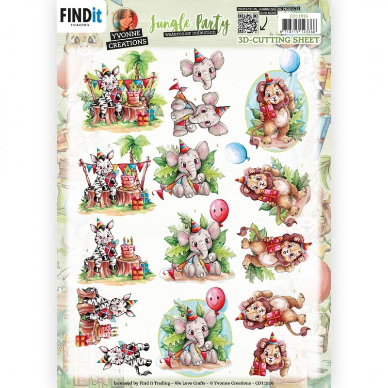 3D Cutting Sheets - Yvonne Creations - Jungle Party - Gifts