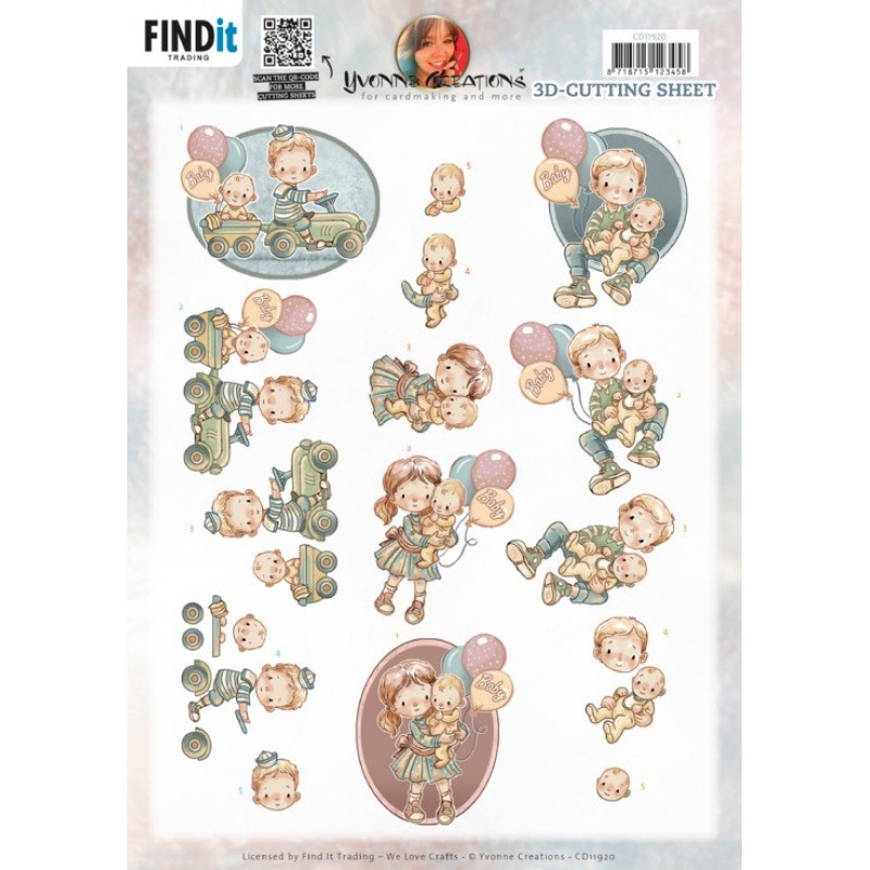 3D Cutting Sheets - Yvonne Creations - Baby Boy and Girl