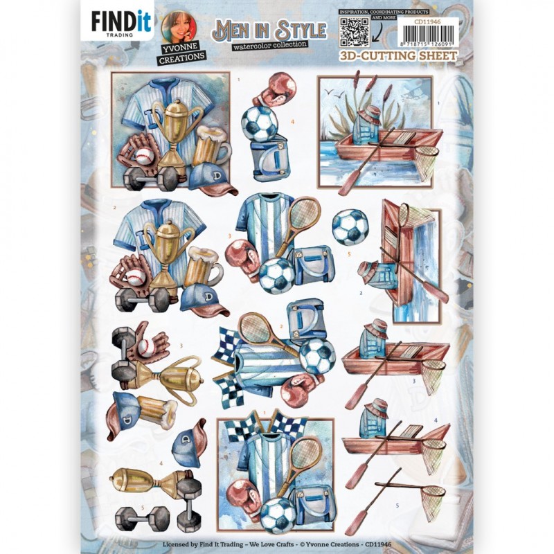 3D Cutting Sheet - Yvonne Creations - Men in Style - Sports