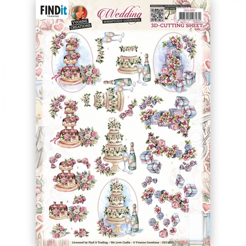 3D Cutting Sheet - Yvonne Creations - Wedding Time - Wedding Cakes