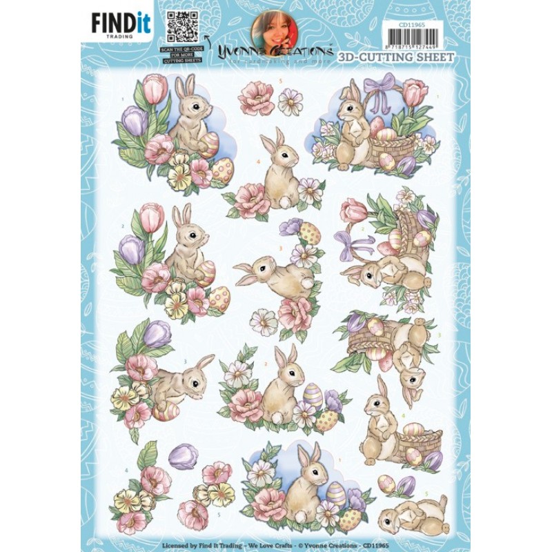 3D Cutting Sheets - Yvonne Creations - Easter Bunny