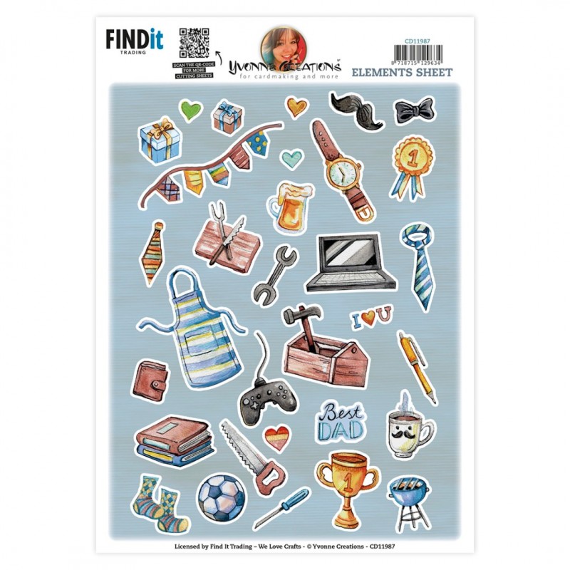 3D Cutting Sheets - Yvonne Creations - Small Elements for Men