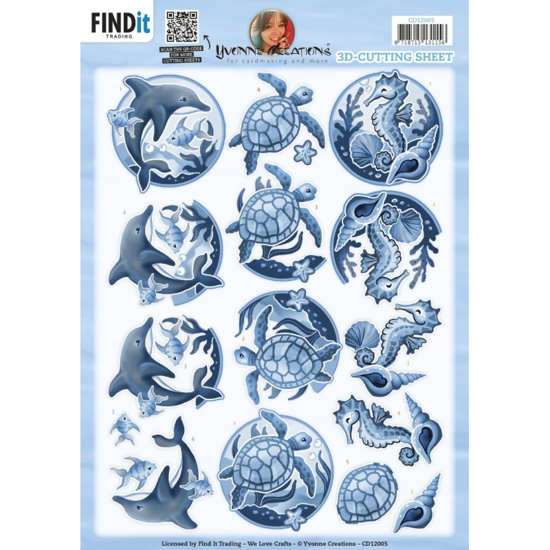3D Cutting Sheets - Yvonne Creations - Blue Ocean
