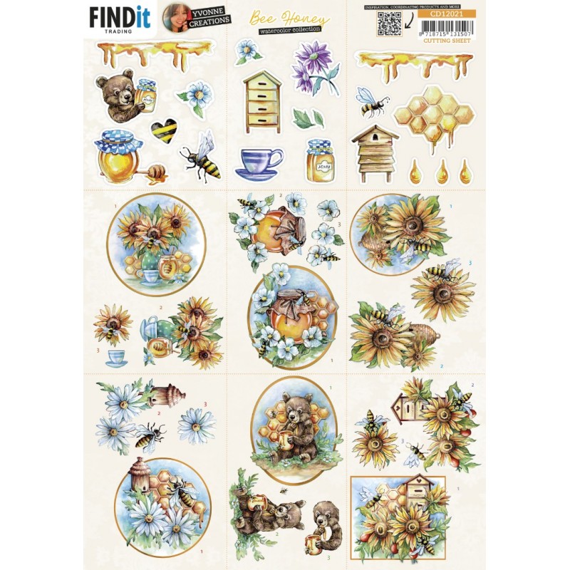 Cutting Sheet - Yvonne Creations - Bee Honey - Mini
