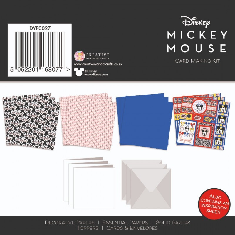 Mickey and Minnie Mouse - 6x6 Card Making Kit - Makes 3 Cards