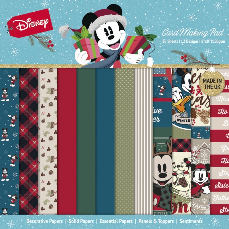Mickey and  Minnie Mouse - Christmas Card Making 8x8 Pad