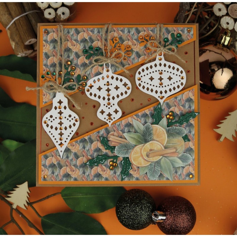 3D Cutting Sheets - Jeanine's Art - Wooden Christmas - Orange Fruit