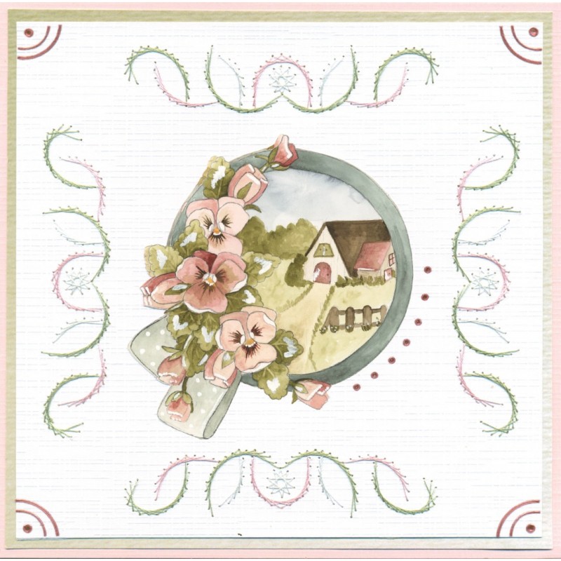 3D Cutting Sheet - Precious Marieke - Painted Pansies - Pink