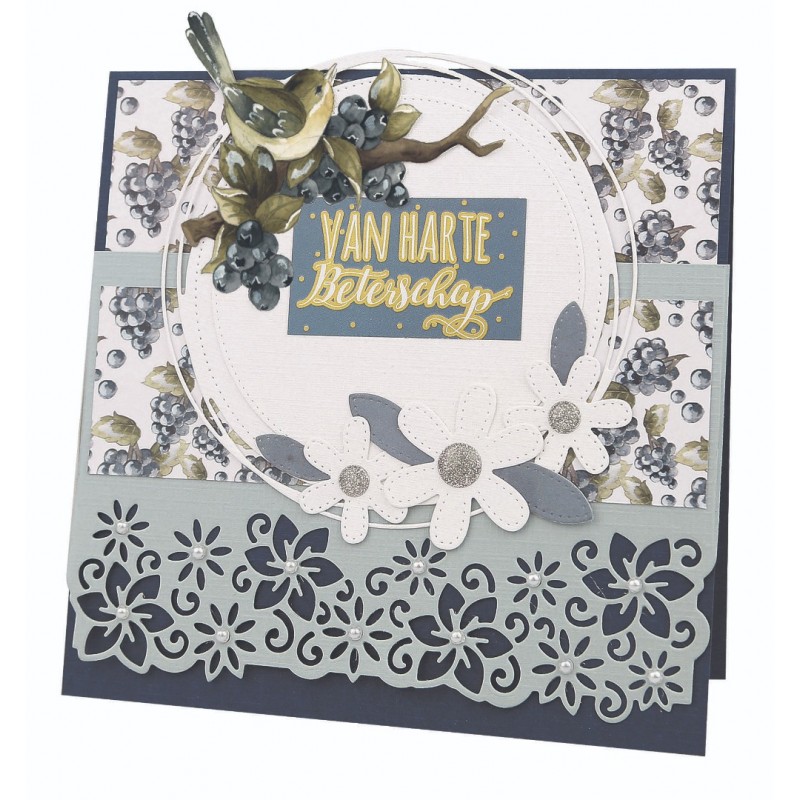 3D Push Out Sheet - Precious Marieke - Birds and Berries - Blackberries