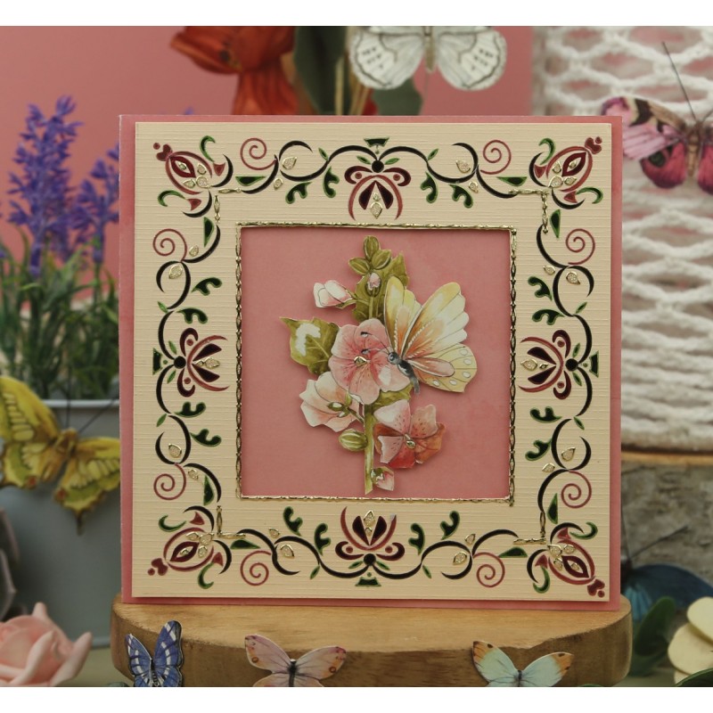 3D Cutting Sheet - Precious Marieke - Beautiful Butterfly - Red