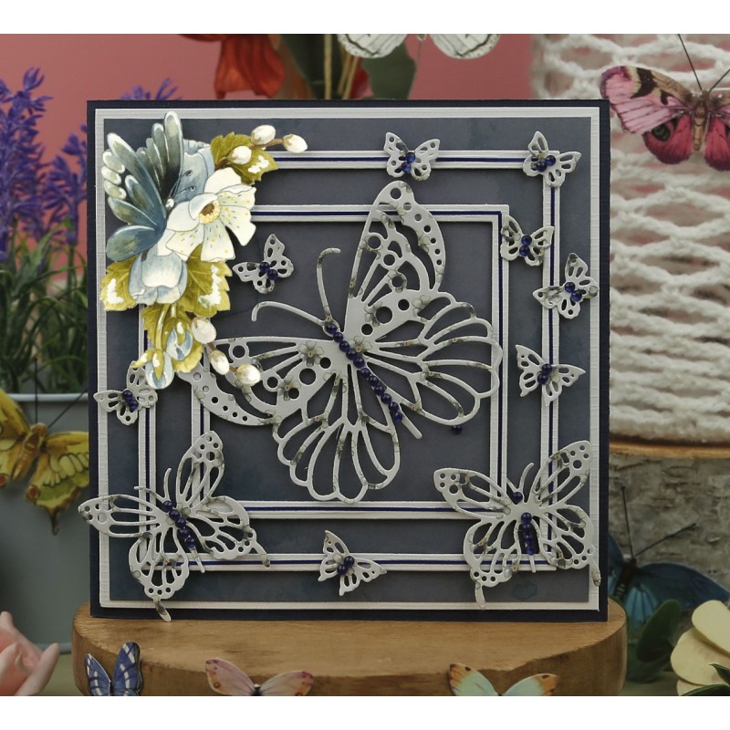 3D Cutting Sheet - Precious Marieke - Beautiful Butterfly - Blue