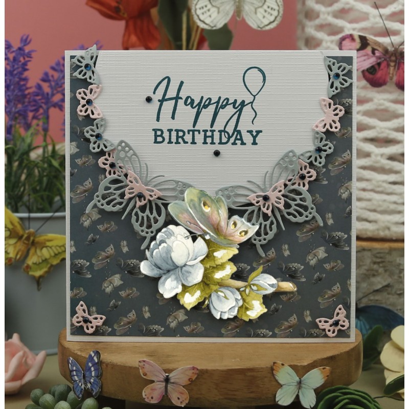 3D Cutting Sheet - Precious Marieke - Beautiful Butterfly - Blue