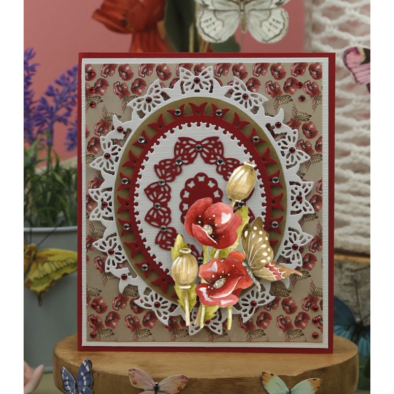 3D Cutting Sheet - Precious Marieke - Beautiful Butterfly - Red